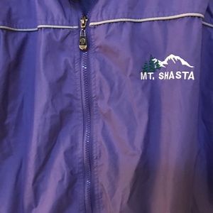 Purple mount Shasta wind breaker